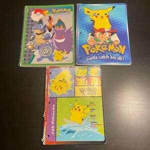 Lot of 3 Pokemon - Nintendo 1998 Notebook Ruled Wirebound, 8 1/4" x 10 1/2"